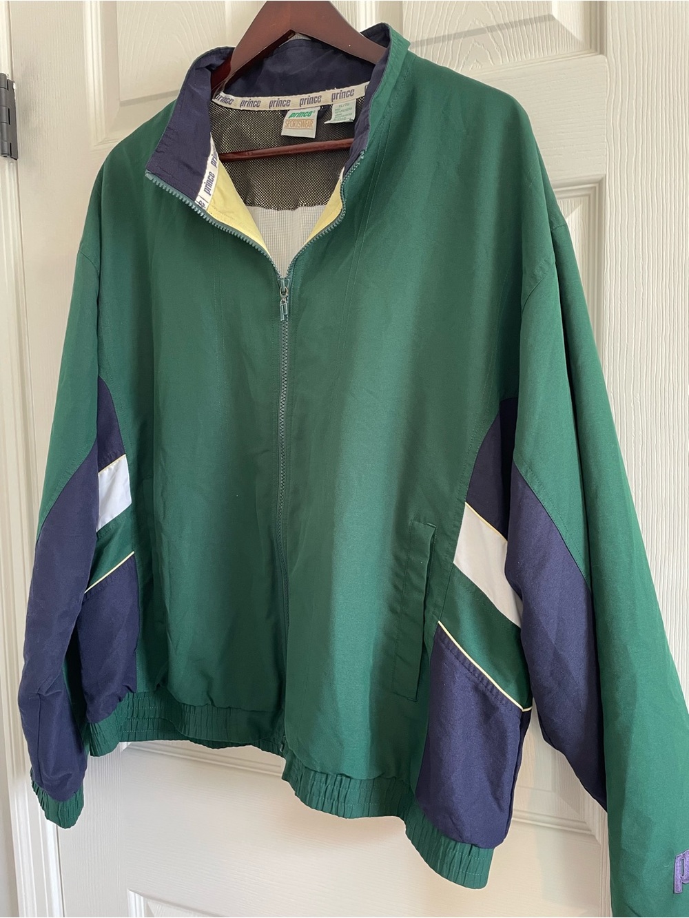 Vintage Prince Sportswear 90s Colorblock Tennis Jacket XL Green Navy